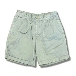 Savane Men's Grey Pleated Chino Shorts Size 32 Casual Summer